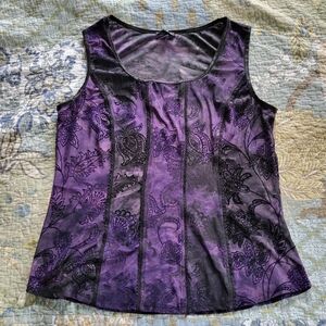 Sami & Jo | Purple & Black Tie-Dye Tank